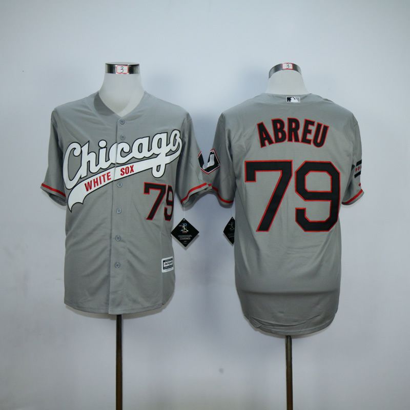 Men Chicago White Sox #79 Abreu Grey MLB Jerseys->chicago white sox->MLB Jersey